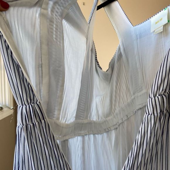Maeve Anthropologie Darcy Striped Maxi dress with Bow SZ 10 - Picture 13 of 13
